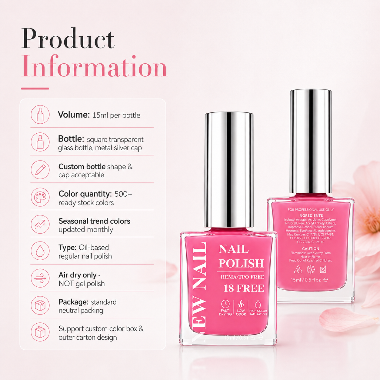 15ml nail polish bottle detail