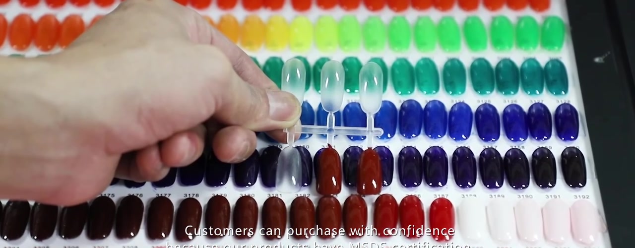 Physical shade selection from GZ New Nail supplied factory video
