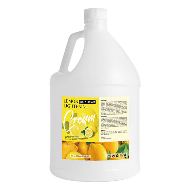 Lemon Brightening Body Cream gallon format for salon and private label body care