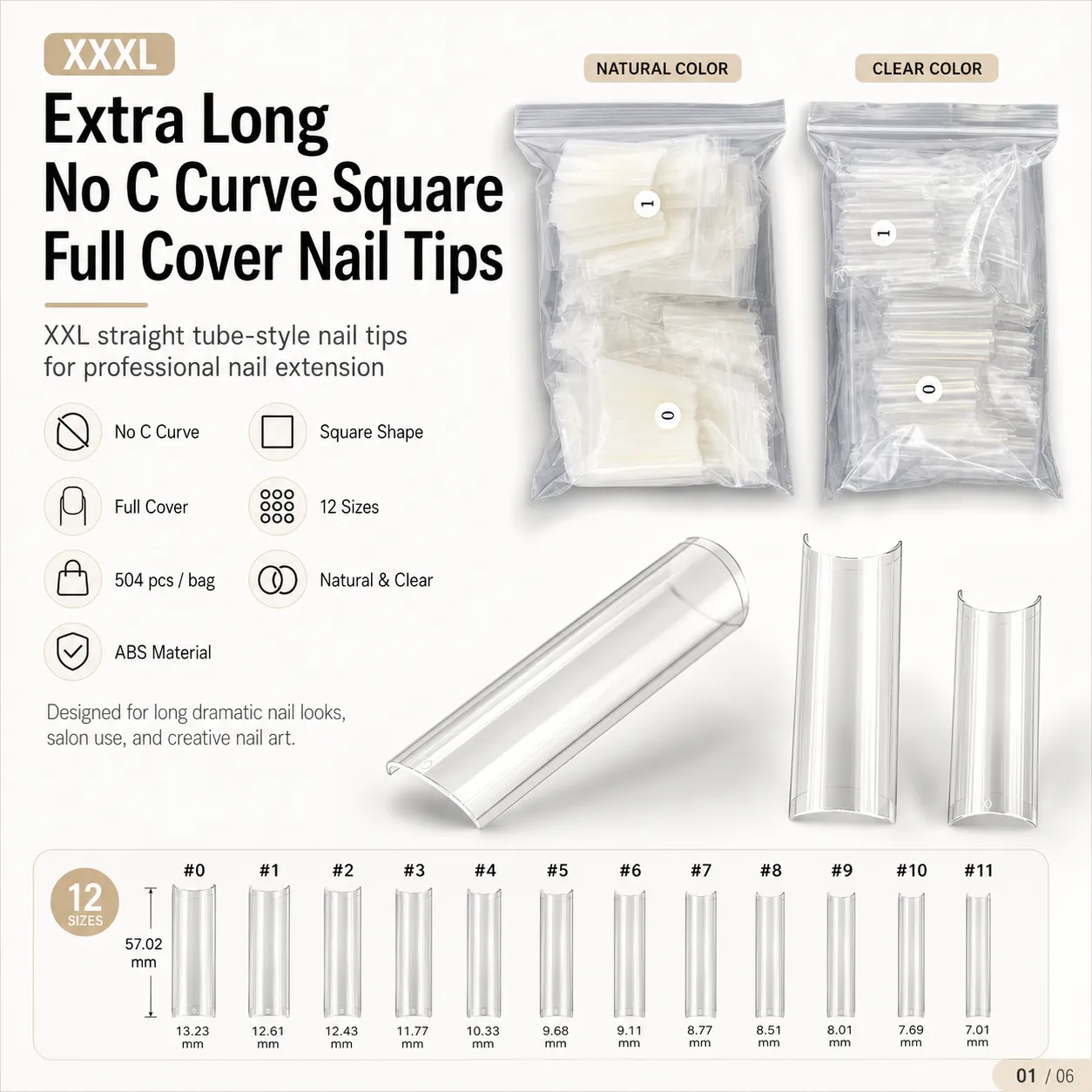 Professional Seamless Nail Tips